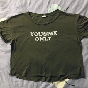 Garage kakhi green cropped t-shirt/crop top